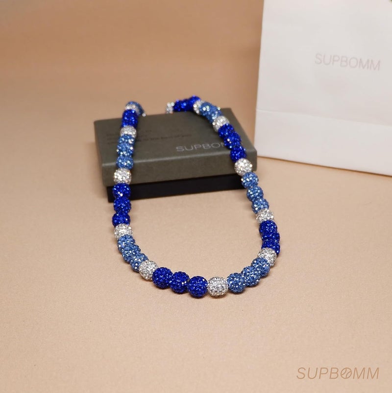 SUPBOMM Baseball Ice Necklace, Bling Beaded Necklaces, Drip Chain, League Team Colors Gifts for Men - Image 4